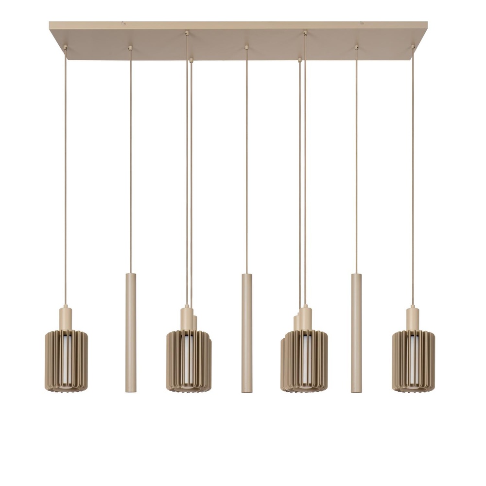 Lucide 9-lichts hanglampLambres taupe - 45410/09/41